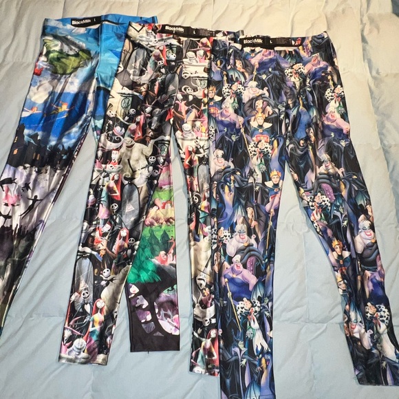 Set of Three Black Milk Disney Leggings sz Large Villains Peter Pan NMBC RARE! - Picture 2 of 9